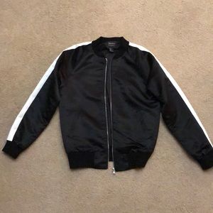 Black floral bomber jacket